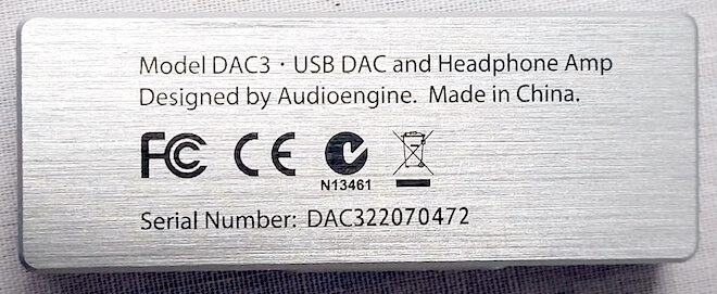 ЦАП Audioengine DAC3 - зворотня сторона